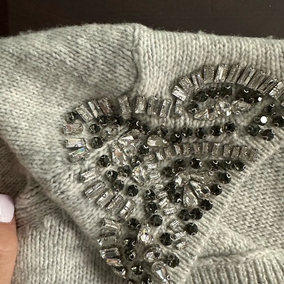 White House Black Market Embellished Gray Sweater - Picture 3 of 10